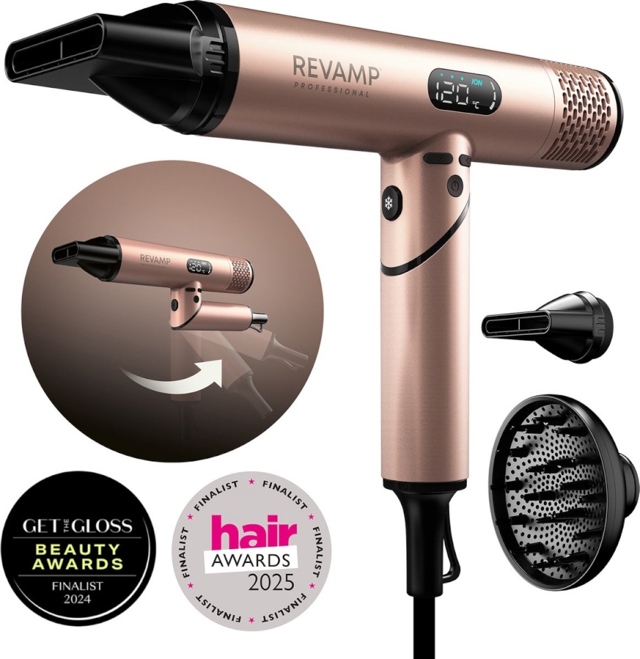 Revamp föön DR-6400GD-EU Dynamic Radiance x Shine Hair Dryer, kuldne
