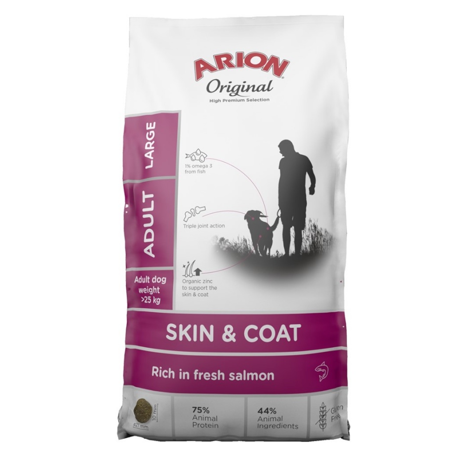 Arion kuivtoit koerale Original Skin & Coat Large Salmon, 12kg