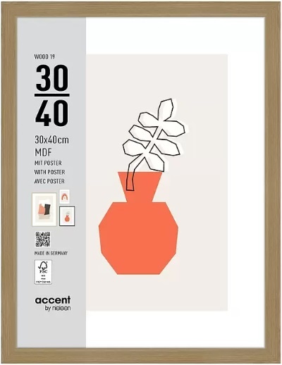 Nielsen Design pildiraam Photo Frame Wooden 3230204 Wood 19 Natural 30x40 cm