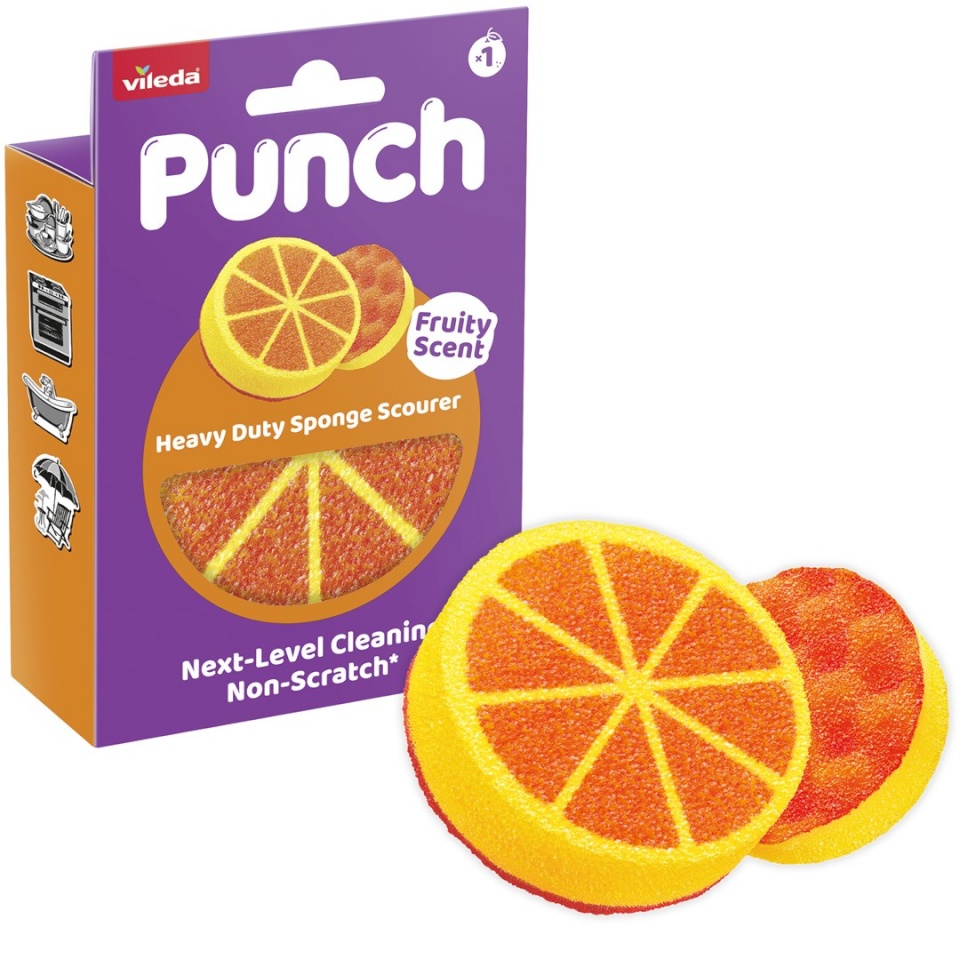 Vileda universaalne käsn Punch Strong Orange Scouring Pad, 1tk