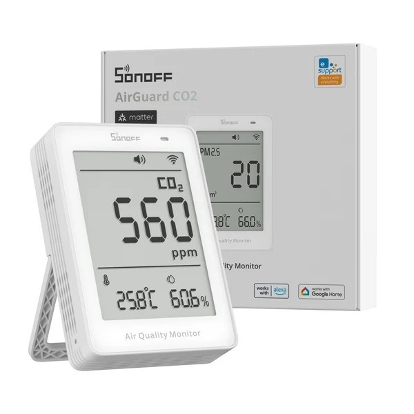 Sonoff Smart air quality meter AirGuard CO2, Wi-Fi, LCD display, SAWF-08P,