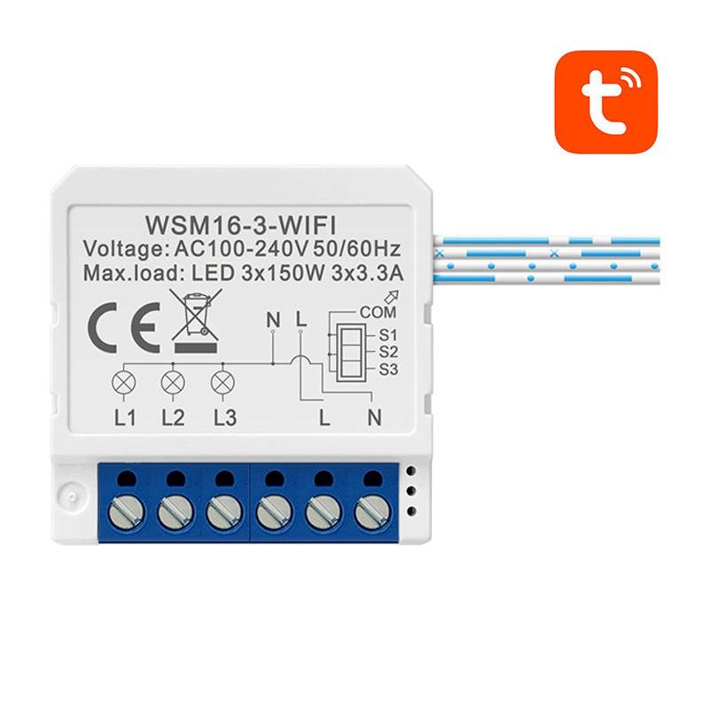 Avatto nutilüliti Smart Switch Module WiFi WSM16-W3 TUYA, valge