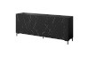 Cama Meble puhvetkapp MARMO 3D chest 200x45x80,5cm matte must/marble must
