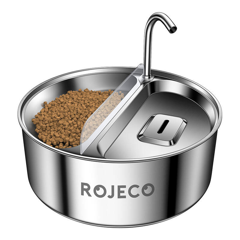 Rojeco Stainless Steel Pet joomispurskkaev & Feeder 2in1 3.2l