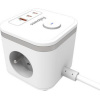 Fellowes pikendusjuhe Power Cube 3xSteckdose,1xUSB-A,2xUSB-C,Schalter wei