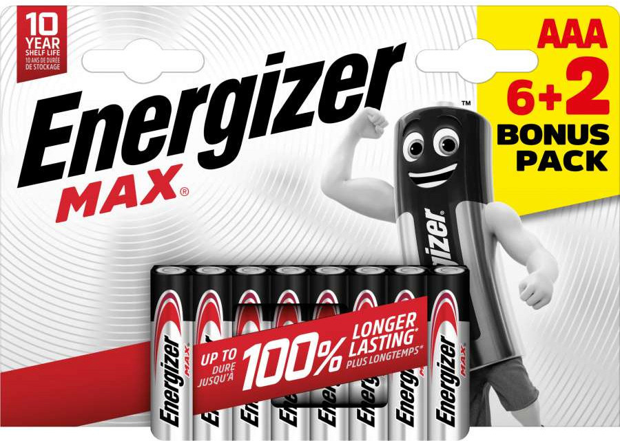 Energizer patarei Energizer Max Alkaline AAA CHP8 6+2