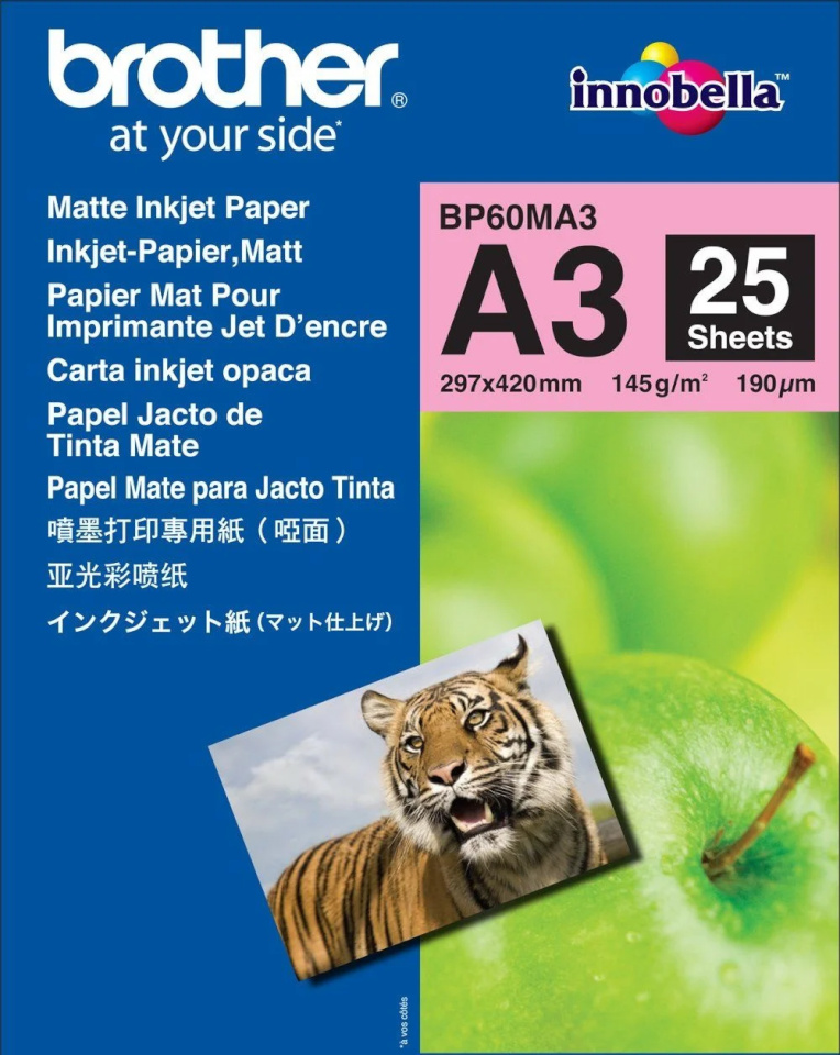 Brother fotopaber BP60MA3 Matte Inkjet Paper, A3, 25tk