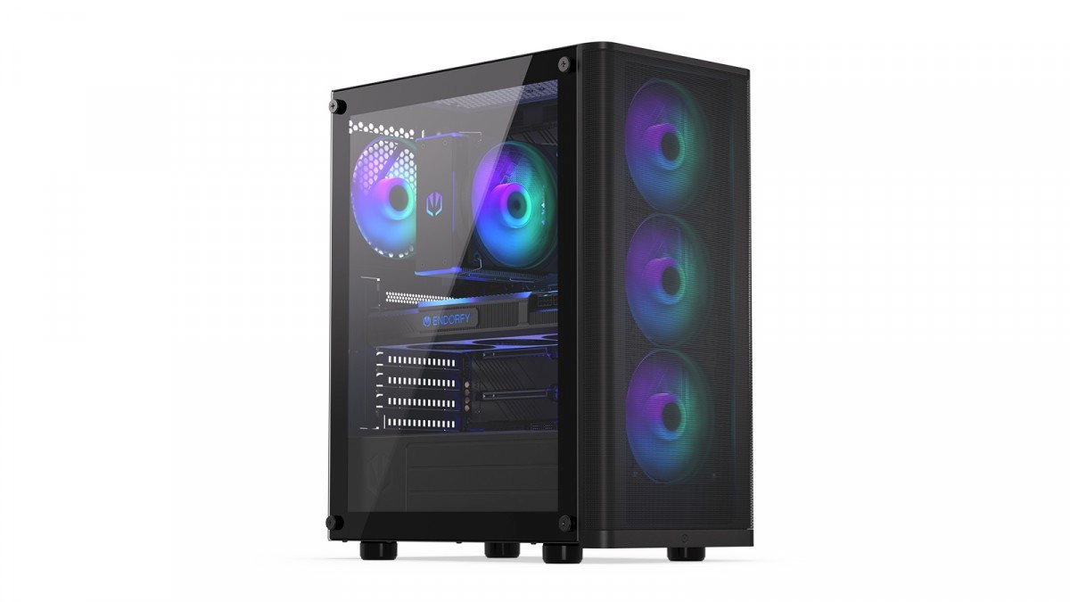 ENDORFY korpus Ventum 200 ARGB (must, Tempered Glass Side Panel)
