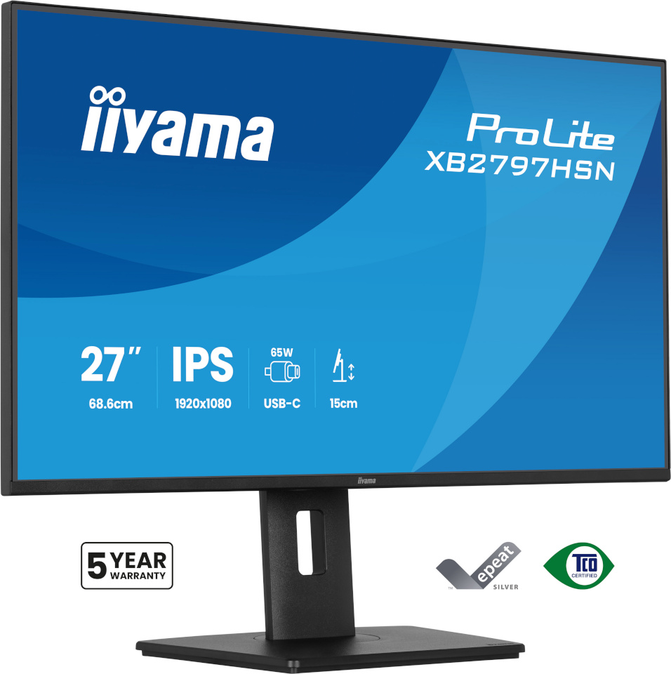 iiyama monitor 68.6cm (27") XB2797HSN-B1 16:9 HDMI+DP+2xUSB-C IPS