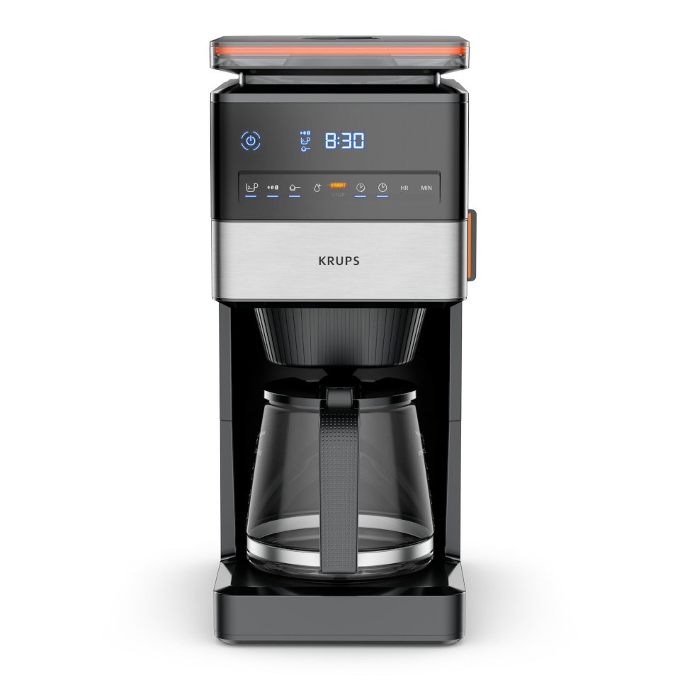 Krups filterkohvimasin KM8428 Grind Aroma XL Filter Coffee Machine, must/roostevaba teras