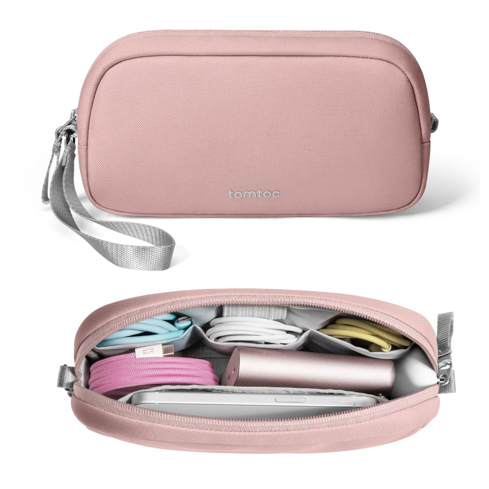 tomtoc Light-T12 Essential Tech Organizer tarvikute kott, roosa