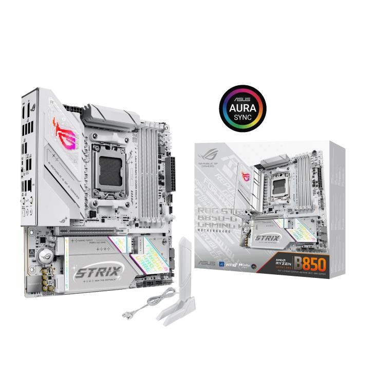 ASUS emaplaat AMD B850 sam5 micro-ATX memory Ddr5 memory Slots 4 1xPSIe 5.0 16x 4xm.2 1xhdmi 1xdisplayport 2xusb 2.0 4xusb 3.2 4xusb-c 1xoptical S/pdif 1xrj45 2xaudio Port strixb850-ggamingwifi