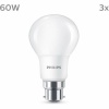 Philips LED pirn 60 W Matt Soe valge F 8 W 60 W B22 3tk (2700 K)
