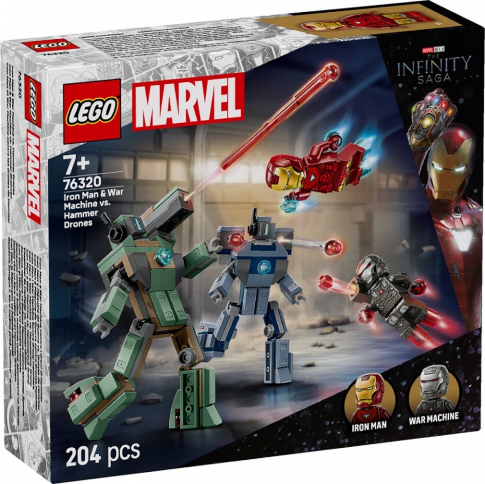 LEGO klotsid 76320 Marvel Super Heroes Iron Man & War Machine vs. Hammer-Drohnen