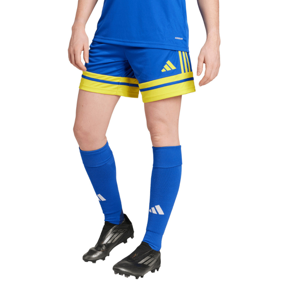 Lühikesed püksid Damskie Adidas Squadra 25 sinine-kollane JN5408 XS