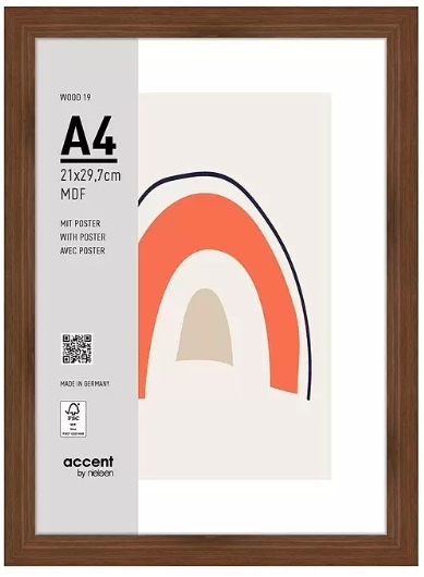 Nielsen Design pildiraam Photo Frame Wooden 3221205 Wood 19 Walnut 21x29.7 cm