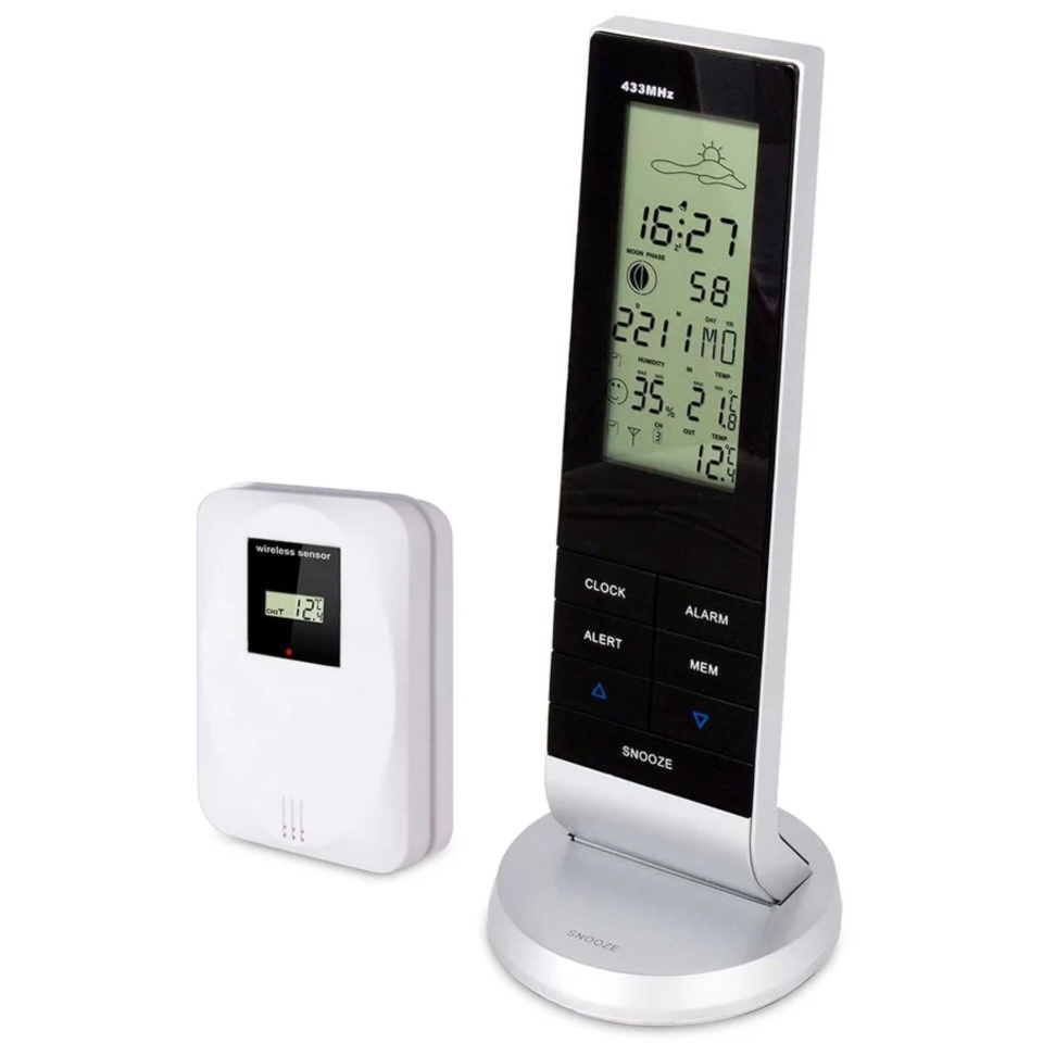 Alecto ilmajaam Alecto WS-1150 Wetterstation mit Funksensor must/hõbedane