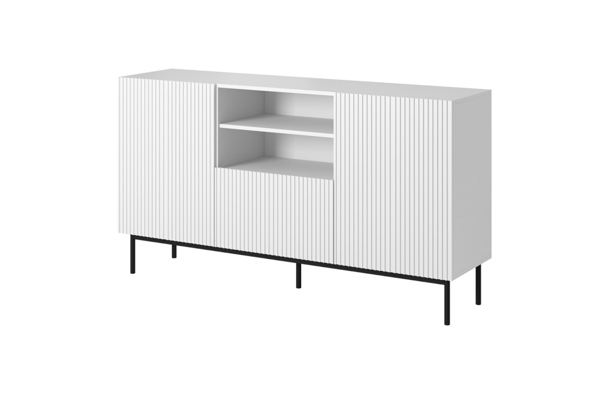 Cama Meble puhvetkapp PAFOS chest on a must steel frame 150x40x90cm valge matt