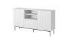 Cama Meble puhvetkapp PAFOS chest on a must steel frame 150x40x90cm valge matt