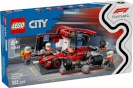 LEGO klotsid 60443 City F1 Boxenstopp mit Boxencrew und Ferrari Flitzer