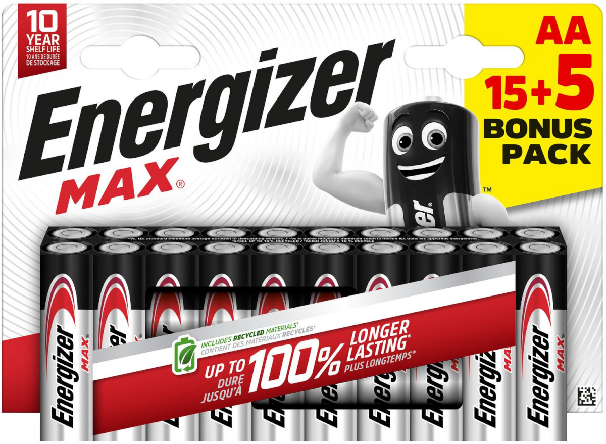 Energizer patarei Energizer Max Alkaline AA CHP20 15+5