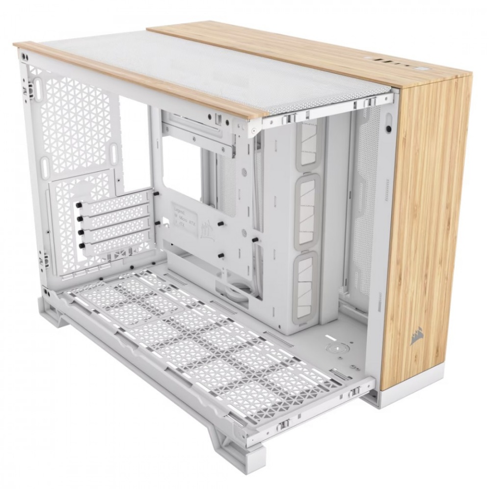 Corsair korpus mATX 2500X (Tempered Glass) valge/Bamboo Wood