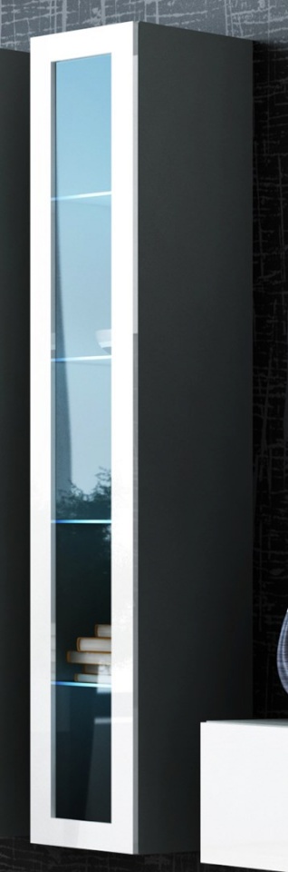 Cama Meble vitriinkapp Glass-case VIGO '180' 180/40/30 hall/valge läikega