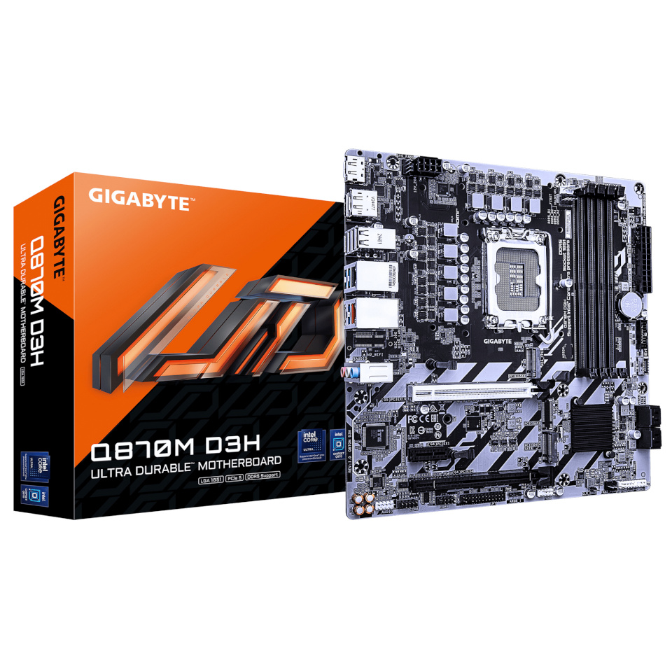 Gigabyte emaplaat Q870M D3H Q870, S1851, mATX DDR5