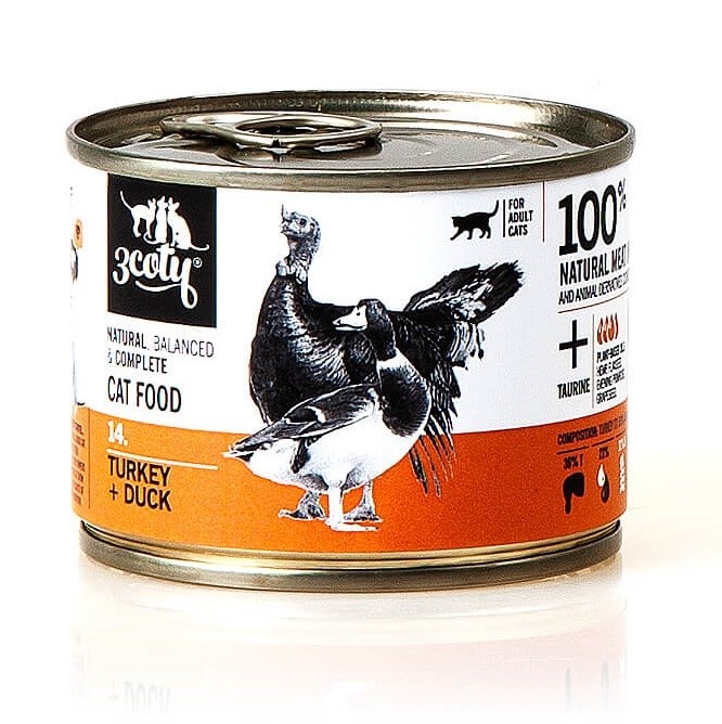 3coty kassitoit 14. Turkey and duck - Wet Cat Food- 180g