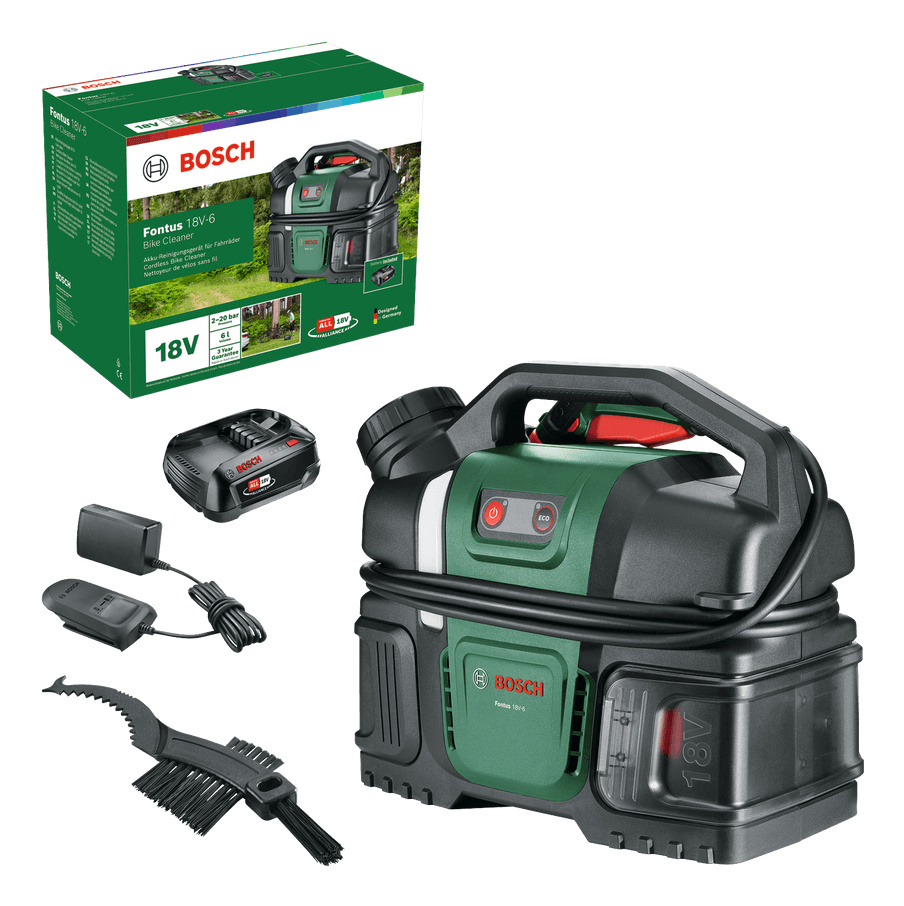 Bosch survepesur Fontus 18V-6 Solo Bicycle Cleaning Device, must/roheline