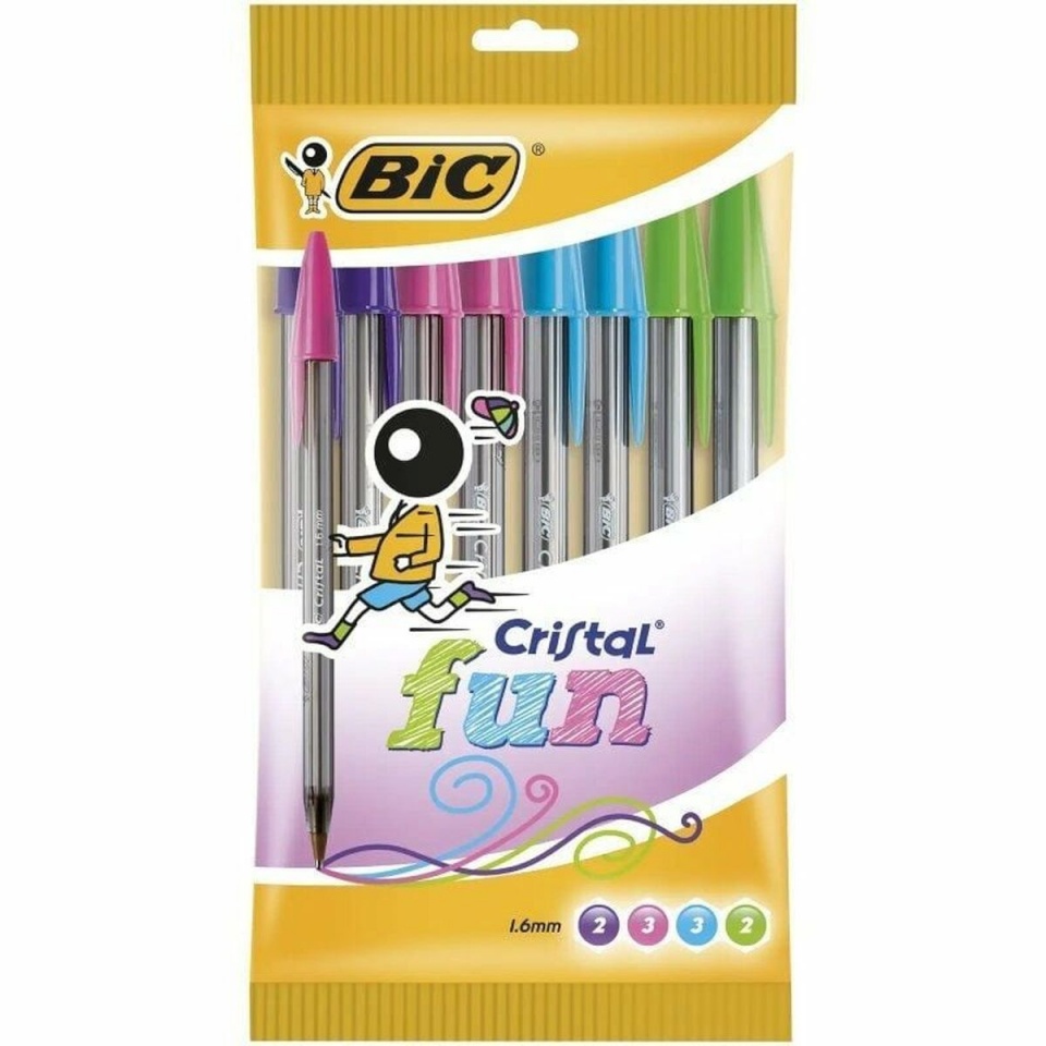 Bic Biro pastapliiatsite komplekt Cristal Fun 921342 Mitmevärviline 10 Tükid, osad 10tk