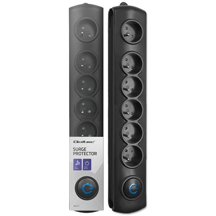 Qoltec pikendusjuhe Surge protector | 6 gniazd | 3,0m