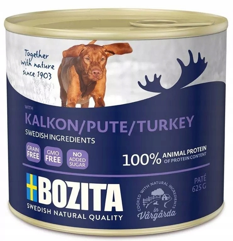 Bozita kassitoit Wet Dog Food Pâté Turkey 625 g
