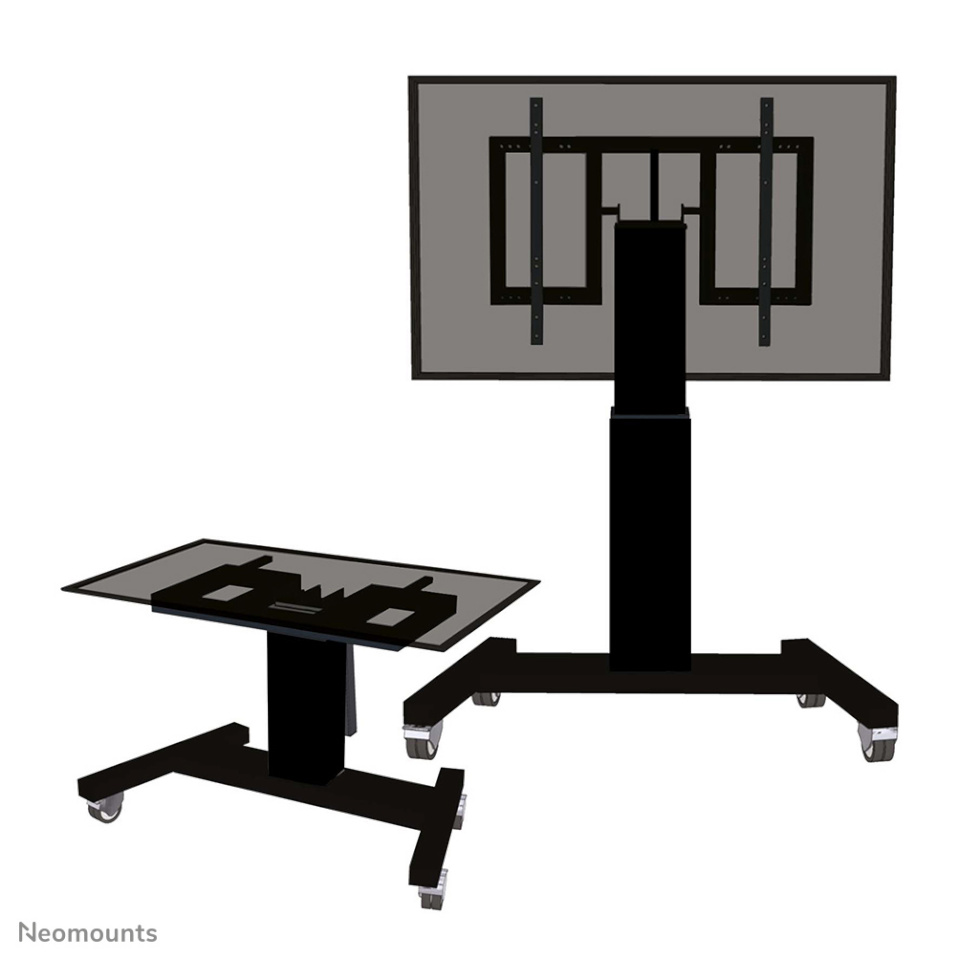 NeoMounts PLASMA-M2500TBLACK TV trolley - 42-100" - max 150 kg - motorised h 91-141 cm - VESA 400x200-800x600 - Table tilt function - must