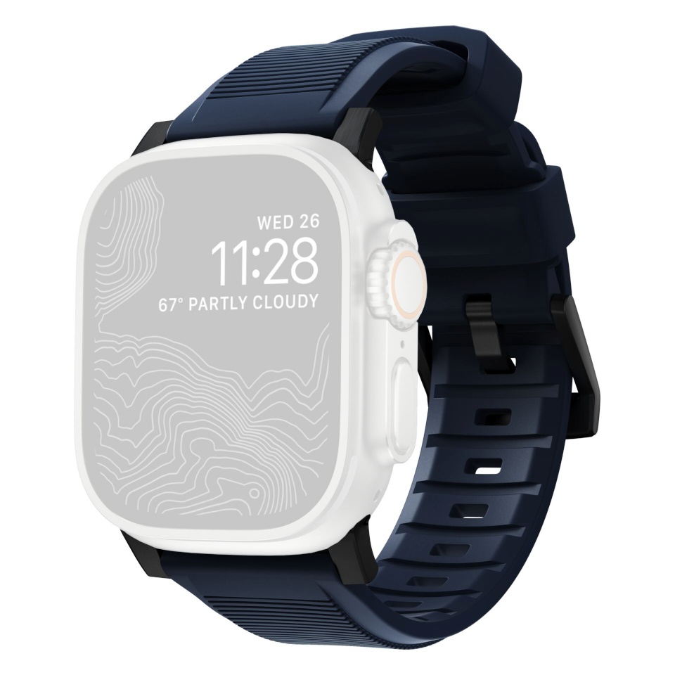 Nomad kellarihm Rugged Strap Atlantic sinine Connector must 42/44/45/49mm