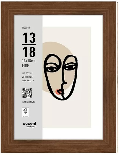 Nielsen Design pildiraam Photo Frame Wooden 3232205 Wood 19 Walnut 13x18 cm