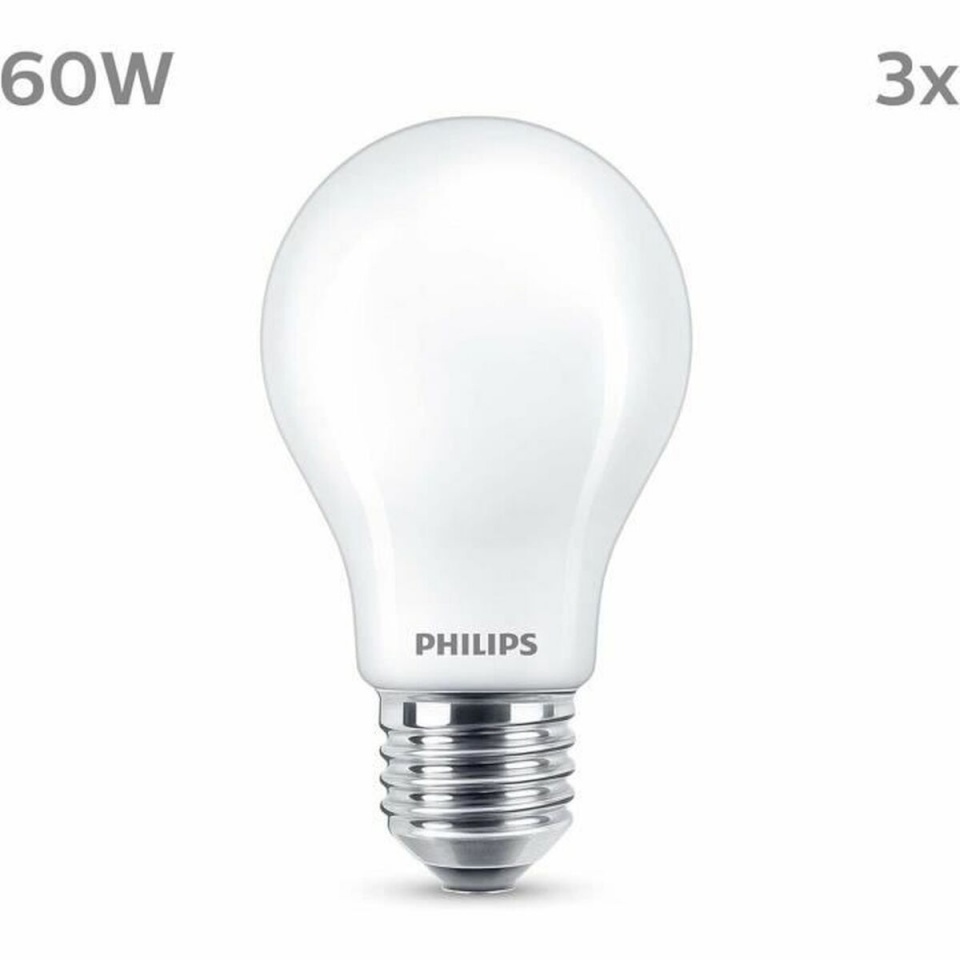Philips LED pirn A60 E27 Soe valge E 7 W 60 W E27 806 lm 3tk (2700 K)