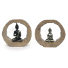 DKD Home Decor dekoratiivkuju must naturaalne Buddha 20,5x6x18,5cm 2tk