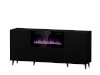 Cama Meble puhvetkapp PAFOS chest with electric fireplace 180x42x82cm matte must
