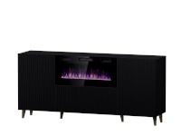 Cama Meble puhvetkapp PAFOS chest with electric fireplace 180x42x82cm matte must