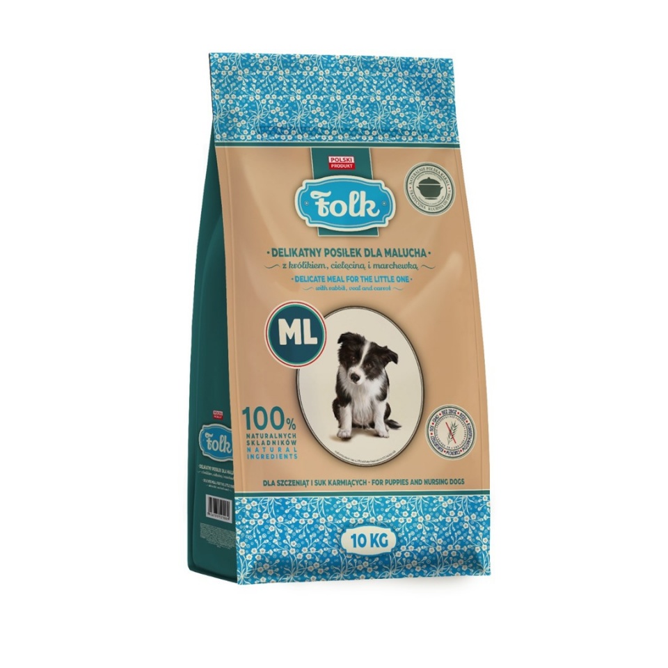 Folk kuivtoit koerale Junior Medium and Large Breeds Gentle Meal for Puppy with Rabbit, Veal and Carrot, 10kg