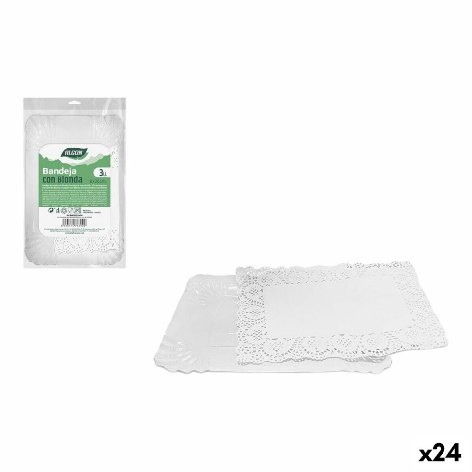 Algon Toidukandikute komplekt Ristkülikukujuline 18x26cm 3tk (24tk)