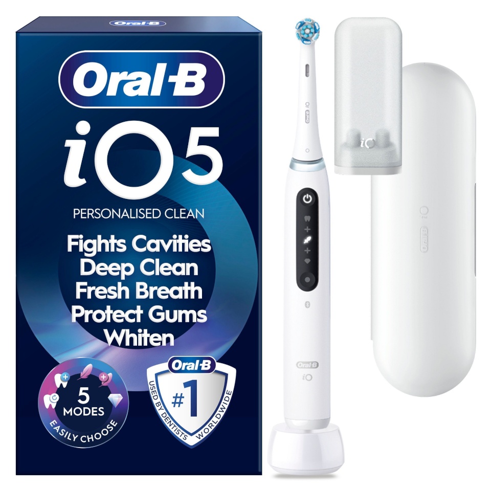 Braun elektriline hambahari Oral-B iO5, valge + reisikott