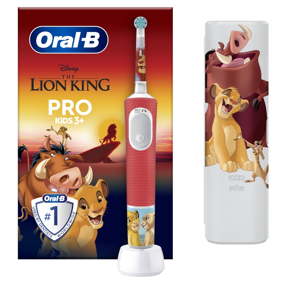 Braun hambahari Oral-B D103.413.2KX Vitality PRO Kids 3+ Lion King + Reisikarp