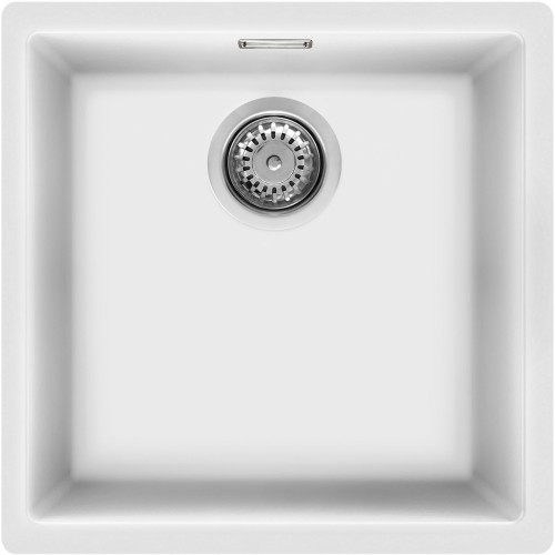 SMEG valamu VZP45B Quadra, 45cm, alt monteeritav/tööpinnale paigaldus, käsitsi, graniit, valge