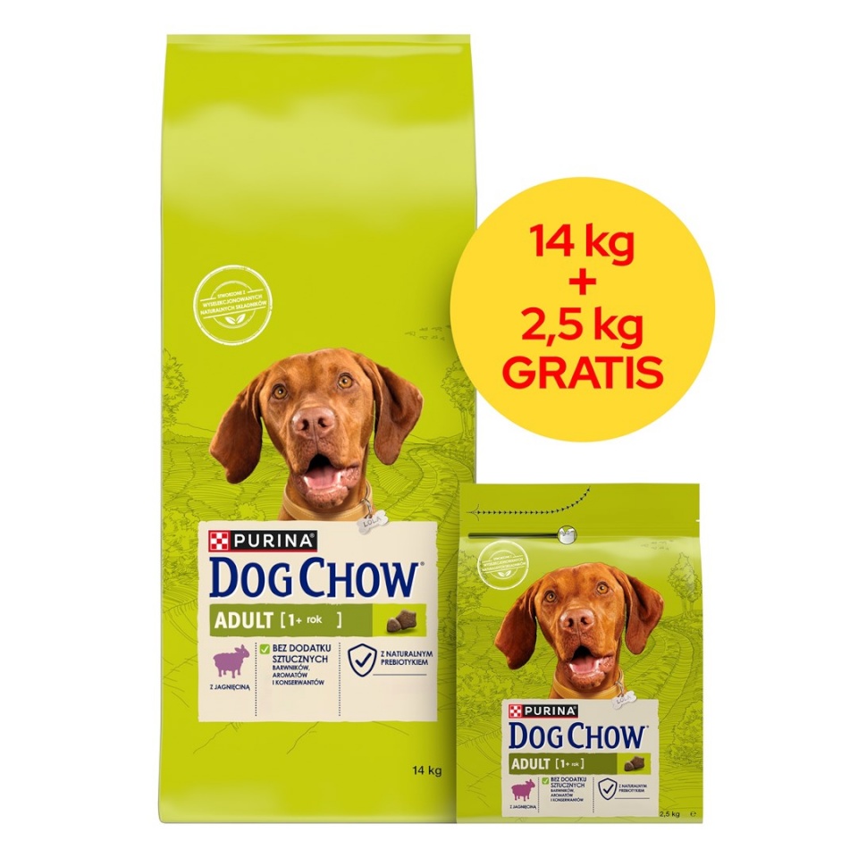 Purina Nestle kuivtoit koerale Dog Chow Adult Lamb, 14 + 2,5kg
