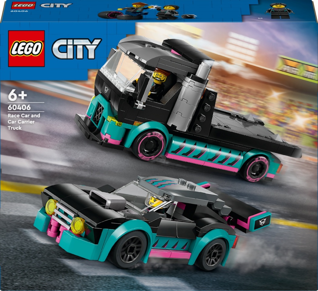 Lego klotsid City 60406 Võidusõiduauto Ja Autoveok