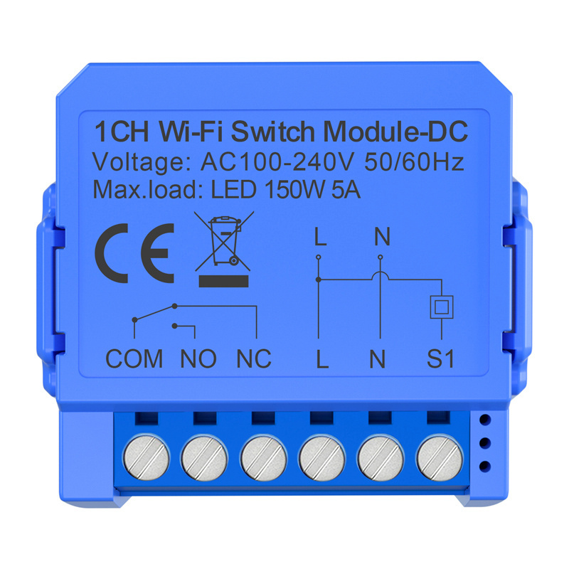 AVATTO nutikodu moodul WSM16-DC32V-1 WiFi Switch 1CH Dry Contact, sinine