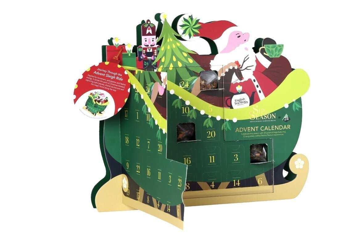English Tea Shopi advendikalender Orgaaniline tee Jõulukalender Jõulukelk 24 tk (4 x 48 g)