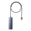 Baseus USB jagaja Hub UltraJoy Series Lite 4-Port 50cm (USB to USB3.0*4+Type-C5V) (szary)